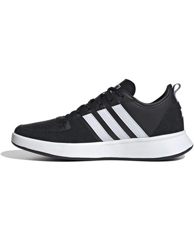 adidas Court80s S Trainers Core Black/white/ptnt 5.5 - Blue