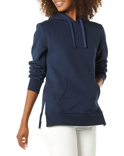 Amazon Essentials French Terry Hooded Tunic Sweatshirt - Blue