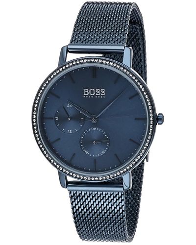 BOSS BOSS Reloj para Mujer de Cuarzo con Correa en Acero Inoxidable 1502518 - Azul
