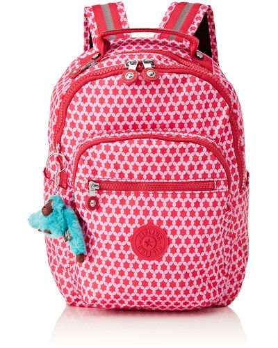 Kipling Kleiner Rucksack mit Laptopschutz 13" 35cm 14L - Starry Dot - Pink