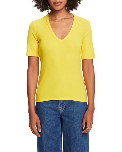 Esprit 034ee1k307 T-shirt - Yellow