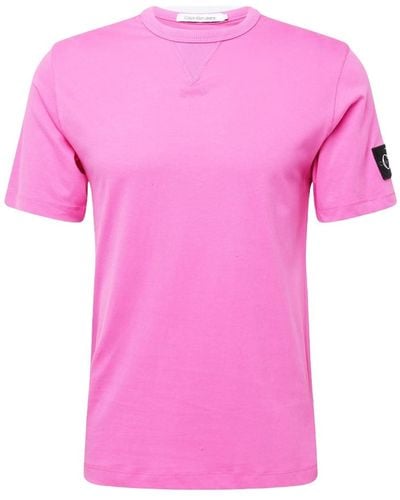 Calvin Klein T-Shirt Kurzarm Badge Regular Tee Rundhalsausschnitt - Pink