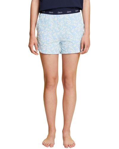 Esprit Logo Cotton NW Sus Single Short Pantalón de Pijama - Azul