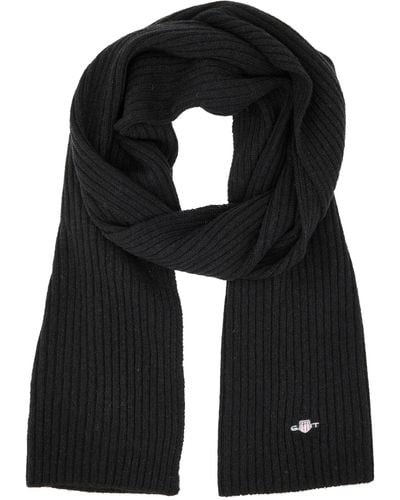 GANT Shield Wool Knit Scarf in Grey | Lyst UK