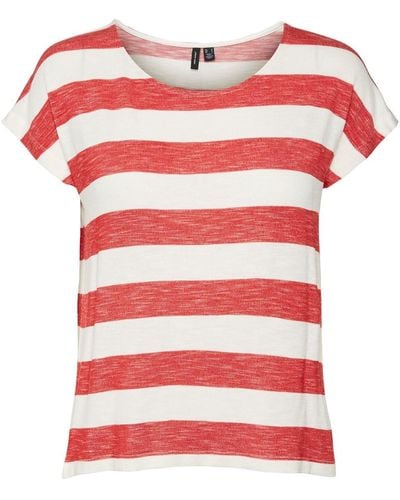 Vero Moda T-Shirt - VmWide Stripe Sleeveless Top - Rot