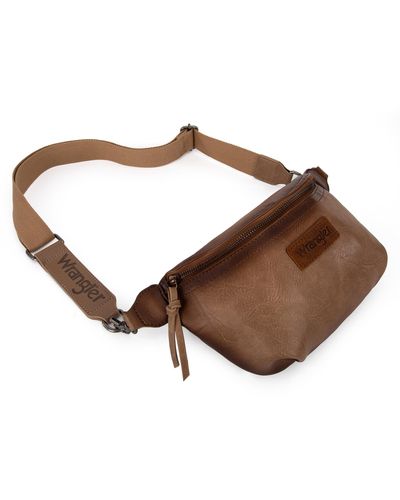Wrangler Vintage Sling Bag For Chest Bum Bag Ladies Crossbody Purse Wg82-a194kh - Brown