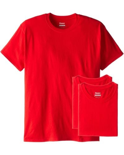 Hanes 3 Pack Comfortblend Short Sleeve T-shirt - Red