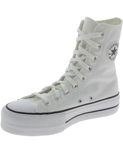 Converse CHUCK TAYLOR| Lonas mujer 170051C-102 zapatillas moda juvenil color blanco altas con cordones con plataforma - Grau
