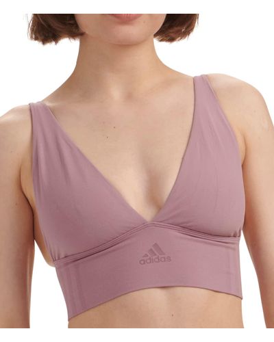adidas Vrouwen Active Micro Stretch Longline Plunge Naadloze Bh - Paars