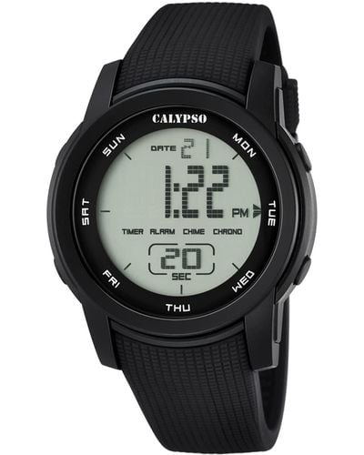 Calypso St. Barth Digital Watch With Lcd Dial Digital Display And Black Plastic Strap K5698/6