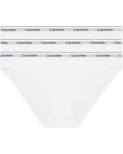Calvin Klein Slip Bikini Modellanti Donna Confezione da 3 Cotone Elasticizzato - Bianco