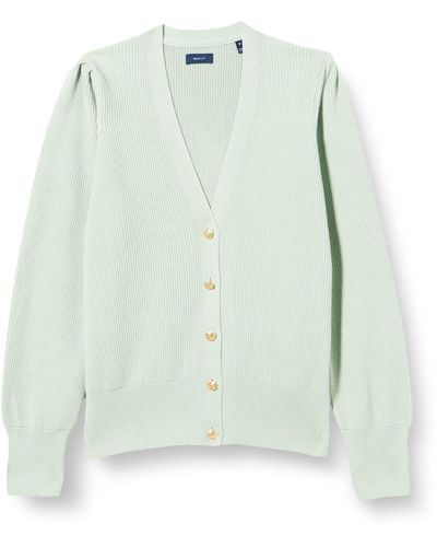 GANT D2. Rib Cotton Cardigan Pullover - Grün