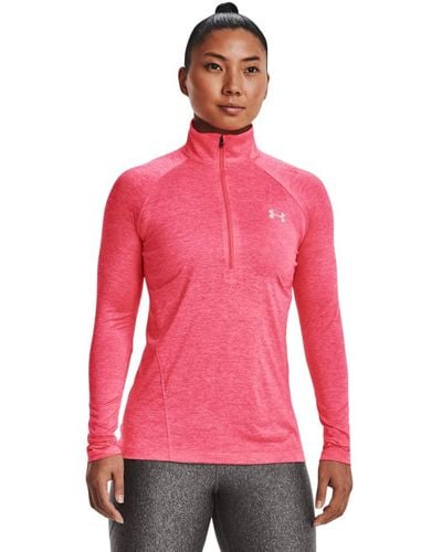 Under Armour Tech Twist 1⁄2 Zip Long Sleeve Pullover Sweatshirt - Pink