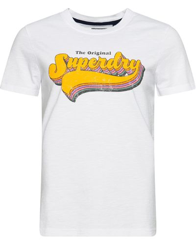 Superdry Vintage Rainbow Tee Businesshemd - Weiß