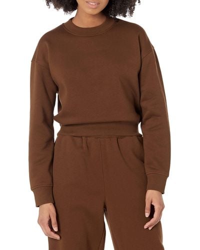 Amazon Essentials Cropped Drop Shoulder Sweatshirt - Brown