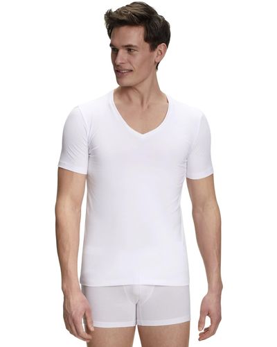 FALKE Unterwäsche Daily Comfort 2-Pack V Neck M S/S SH Baumwolle atmungsaktiv 2 Stück - Weiß