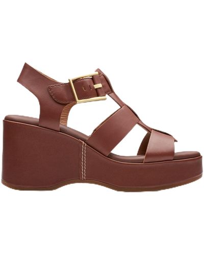Clarks On Cove Wedge Sandal - Brown