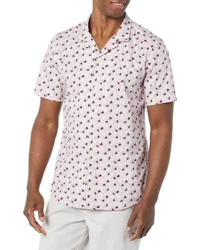 Amazon Essentials Camisa Hawaiana de Corte Estándar Hombre - Blanco