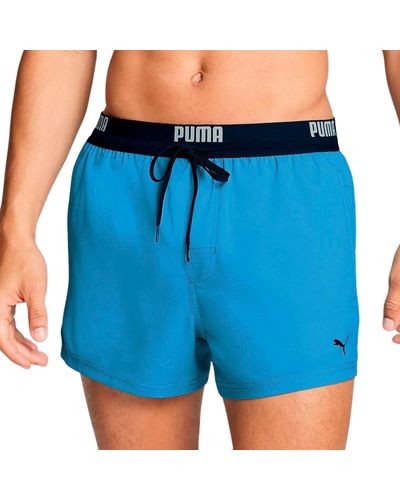 PUMA S Logo Length Swim Shorts Boardshorts - Blau