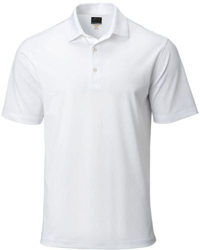 Greg Norman Mens Freedom Micro Pique Polo Golf Shirt - White