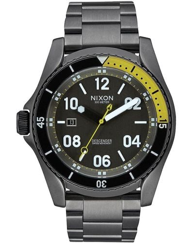 Nixon The Descender S Analogue Quartz Watch With Stainless Steel Bracelet A959632 - Black