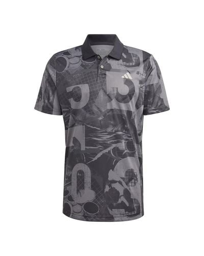 adidas Club Tennis Graphic Polo Shirt ches Courtes - Gris