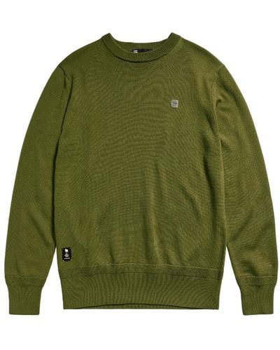 G-Star RAW Premium Core Knitted Sweater Donna ,Verde scuro