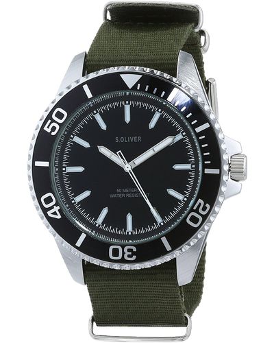 S.oliver Analog Quarz Uhr mit Nylon Armband SO-3484-LQ - Mettallic