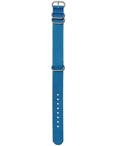 Nixon NATO Wechselarmband für Uhren mit 20 mm Abstand aus recyceltem Kunststoff in der Farbe Marineblau/Blau mit Schnalle und