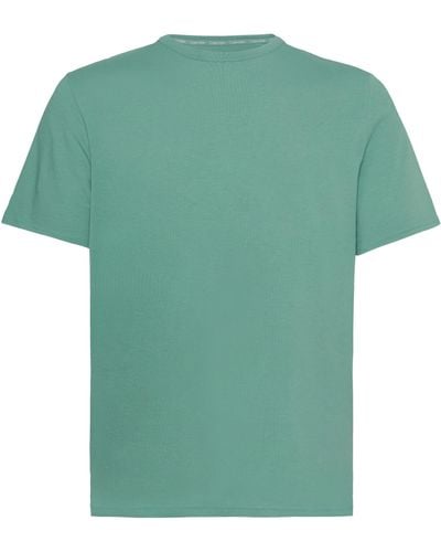 Calvin Klein T-shirt Uomo iche Corte S/S Crew Neck Elasticizzata - Verde