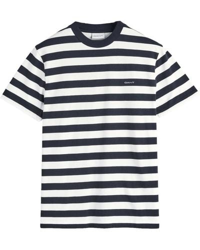 GANT Stripe Ss T-shirt - Blue