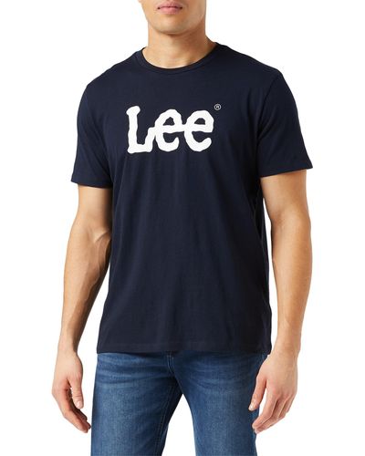 Lee Jeans Wobbly Logo Tee - Blu