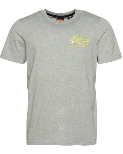 Superdry Geborduurd T-shirt Voor - Grijs