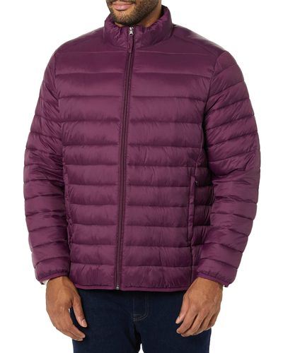 Amazon Essentials Packable Lightweight Water-resistant Puffer Jacket - Purple