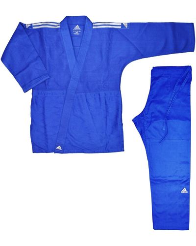 adidas Judo-Anzug Contest blau/silberne Streifen