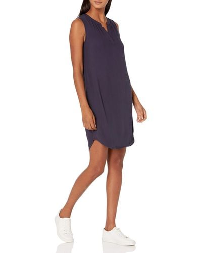 Amazon Essentials Robe Droite Tissée sans ches - Bleu