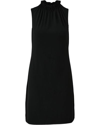 S.oliver Jersey Kleid mit Allover Muster - Schwarz