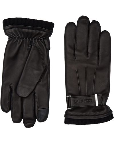 Calvin Klein Gloves Rivet Leather - Black