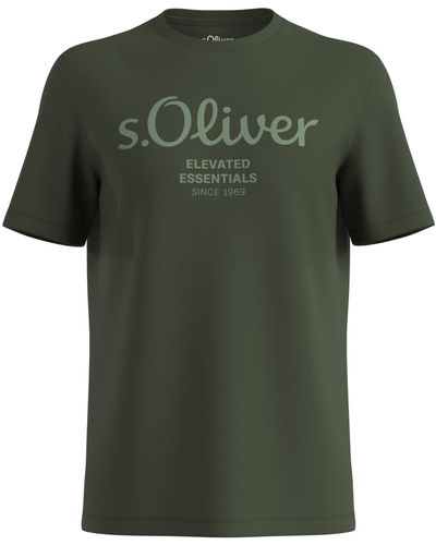 S.oliver 2146609 T-Shirt mit Logo - Grün