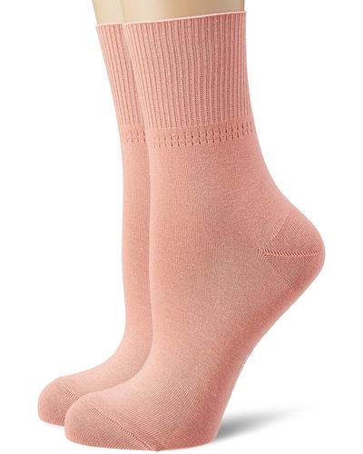 Esprit Ribbed Cuff 2-pack W So Socks - Pink