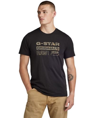 G-Star RAW Distressed Originals Slim T-shirts - Black