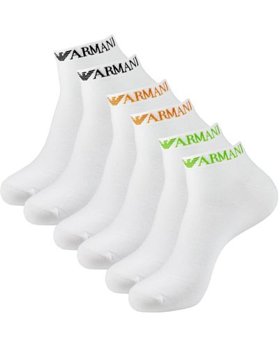 Emporio Armani 3 Pack Sneaker Socks - White