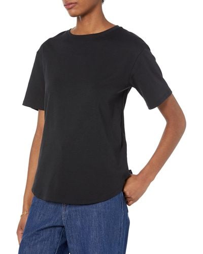 Amazon Essentials Relaxed-fit Organic Cotton Short-sleeve Tunic T-shirt - Black