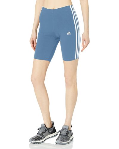 adidas Essentials Fahrradshorts mit 3 Streifen - Blau