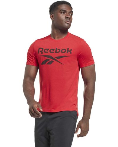 Reebok Workout Ready Short Sleeve Graphic T-Shirt - Rosso