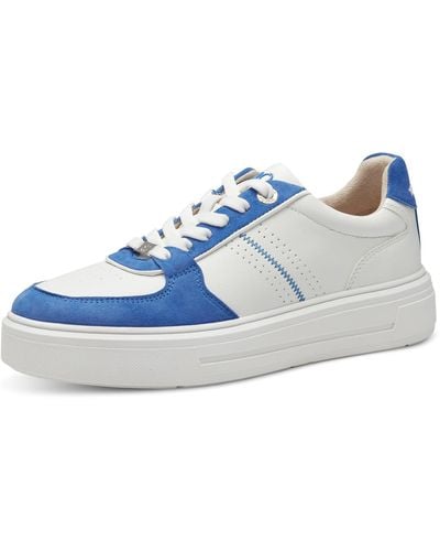 S.oliver Sneaker flach aus Leder mit dicker Sohle - Blau