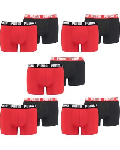 PUMA 10 ER Pack Boxer Boxershorts Pant Underwear - Rouge
