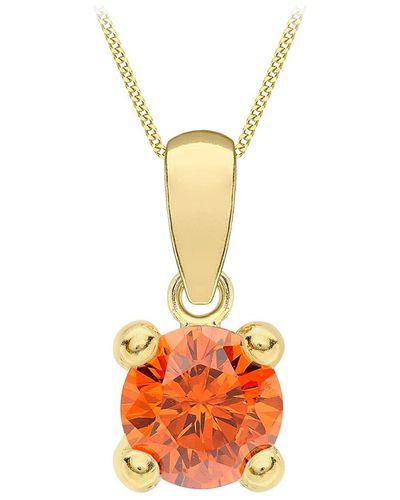 Amazon Essentials 9ct Gold January Birthstone Pendant Necklace - Metallic