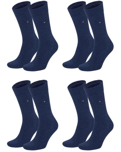 Tommy Hilfiger Classic Casual Business Socken 4er Pack verschiedene Farben - Blau