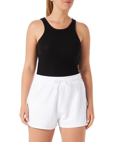 HUGO Ninca Shorts aus Baumwoll-Terry mit Stack-Logo Weiß M - Schwarz